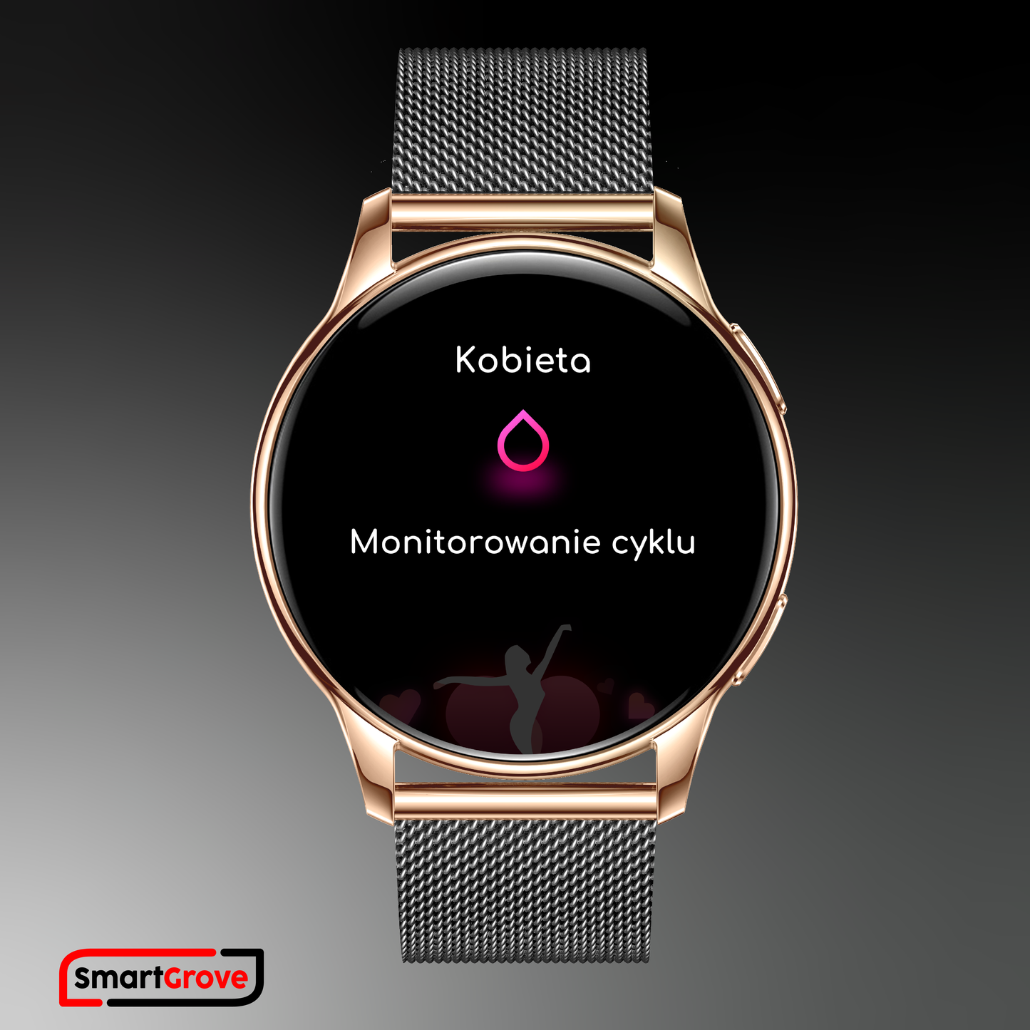 SMARTWATCH DAMSKI ZEGAREK MENU PL ROZMOWY PULS TLEN CIŚNIENIE KROKI