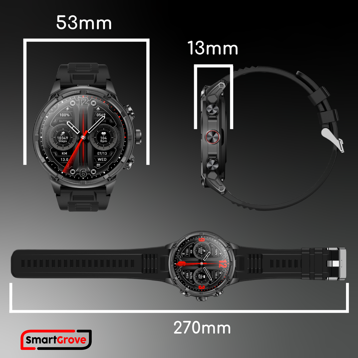 SMARTWATCH MĘSKI ZEGAREK MENU PL WODOODPORNY ROZMOWY PULS CIŚNIENIE AMOLED
