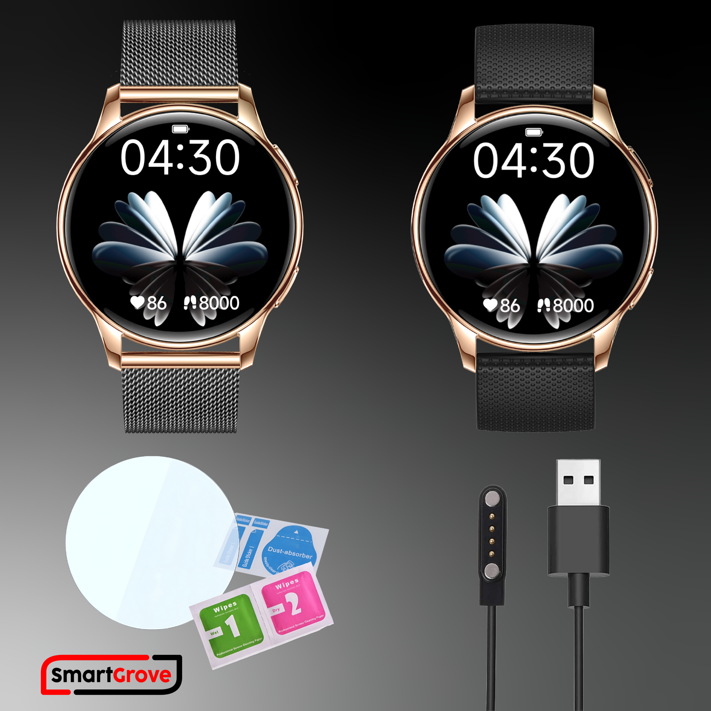 SMARTWATCH DAMSKI ZEGAREK MENU PL ROZMOWY PULS TLEN CIŚNIENIE KROKI