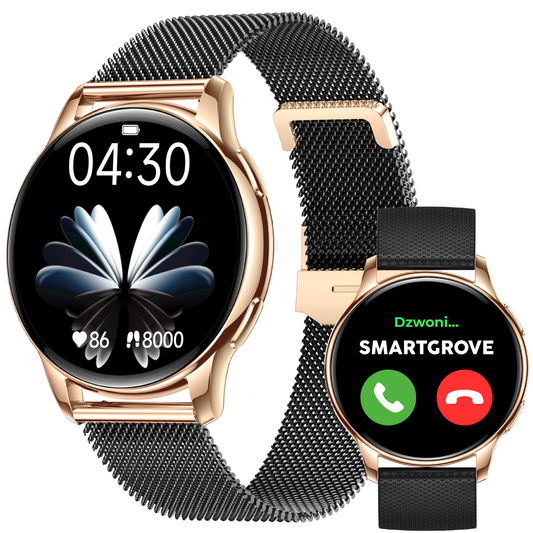SMARTWATCH DAMSKI ZEGAREK MENU PL ROZMOWY PULS TLEN CIŚNIENIE KROKI