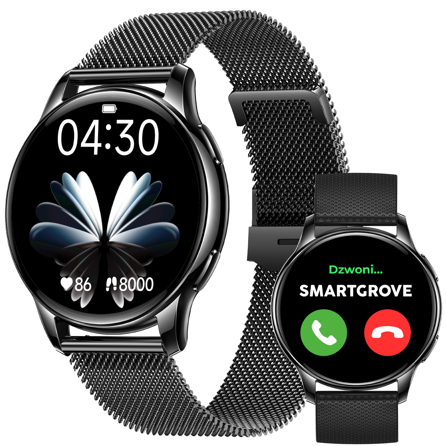 SMARTWATCH DAMSKI ZEGAREK MENU PL ROZMOWY PULS TLEN CIŚNIENIE KROKI